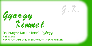 gyorgy kimmel business card